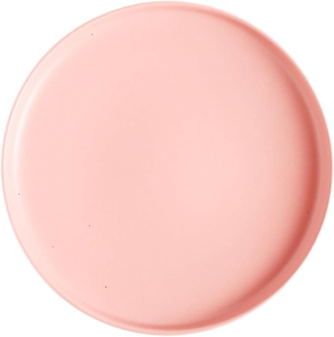 KICHOUSE Ceramic Steak Plate 8 Inch Microwave Safe Food Serving Dish Pink Glazed Ceramic Plate for Western Cuisine for Dinner Parties and Everyday Use
