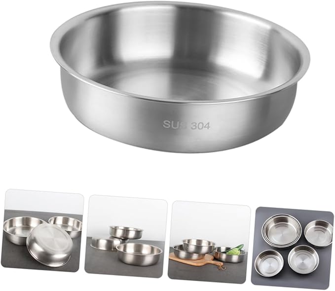 PRETYZOOM Stainless Steel Serving Tray Food Plate for Pasta Fruit and Meat Lightweight Design for Easy Handling for Parties and Family Gatherings