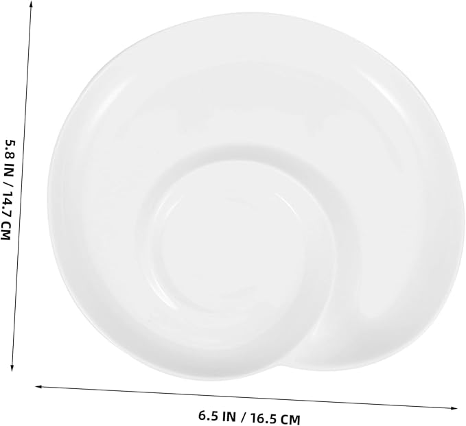 Alipis Divided Ceramic Dumpling Plate with Sauce Dish Elegant Shell-shaped Food Tray for Sushi Appetizers and Snacks for Home and Restaurant Use