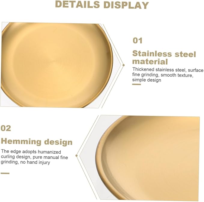 NOLITOY 2pcs Stainless Steel Serving Trays Multifunctional Appetizer Plates for Entertaining Decorative Jewelry Dishes for Home Decor Finish