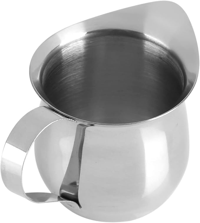 Milk Frother Cup, 240ml/8oz Creamer Pitcher, Frothing Pitcher, Stainless Steel Milk Steam Container, Steamer Cup for Espresso Coffee Latte