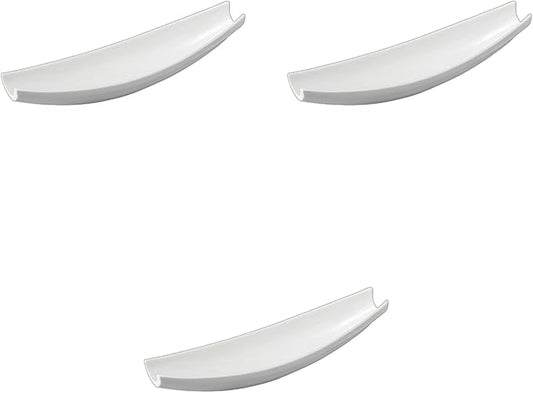 Setomonohonpo Set of 3, White Glazed Appetizer Plates, 9.1 x 2.4 x 1.8 inches (23 x 6 x 4.5 cm) | Appetizer Plates, Reinforced Porcelain