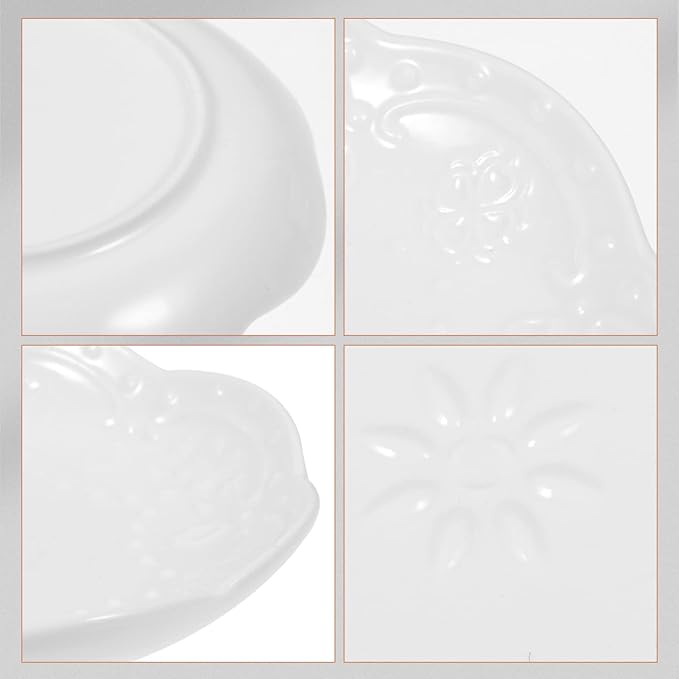 2pcs Ceramic Dipping Dish Multi-function Salad Plate Serving Bowl Sauce Bowl Small Appetizer Plate White