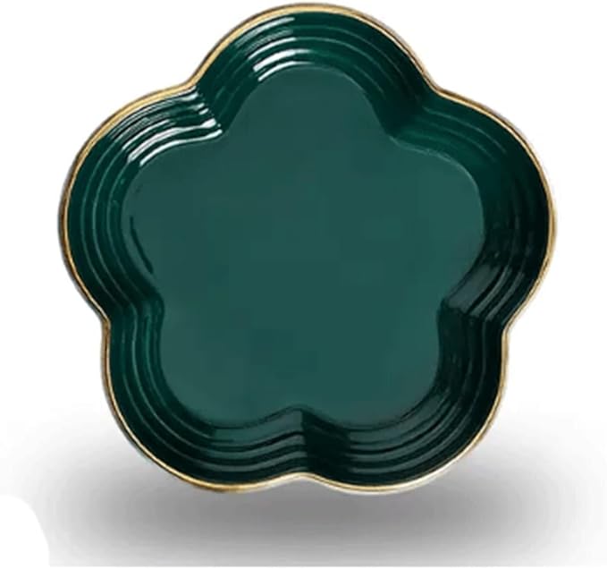Appetizer Bowls Ceramic Appetizer Plates 5.7 inch Phnom Penh Petal Shaped Dessert Plate Afternoon Tea Cake Dish Dinner Serving Plates for Dessert Cake Snack Salad Bowls (Color : 1)
