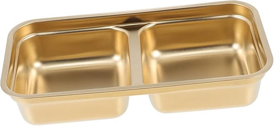 STOBAZA Double Compartment Seasoning Dishes for Kitchen and Versatile Appetizer Snack Bowls for Sauces Spices and Meal Prep for Home and Restaurant Use