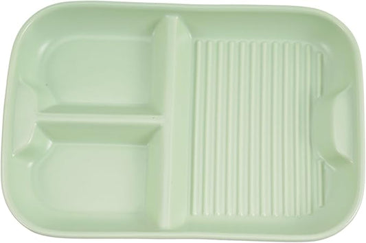 Ceramic Compartment Plate Creative Divided Serving Tray for Appetizers Desserts More Elegant Food Storage Dish for Home Parties Weddings Restaurants Beautiful Green Design