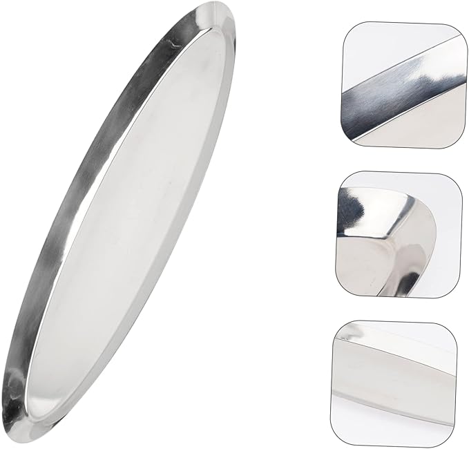 GLEAVI Stainless Steel Serving Trays Food Display Platter Extra Tiered Snack Tray Handles