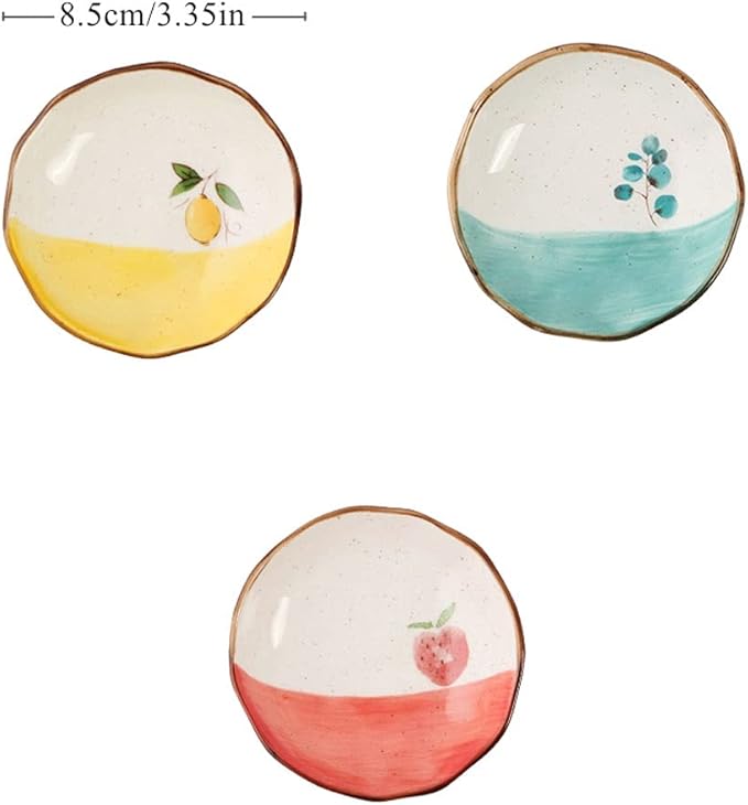 Salad plate 2.05 Oz Dipping Sauce Bowls Ceramic Soy Sauce Dish Condiment Sauce Dish for Soy Sauce Vinegar Sushi Appetizer Plates or Seasoning Dishes plate