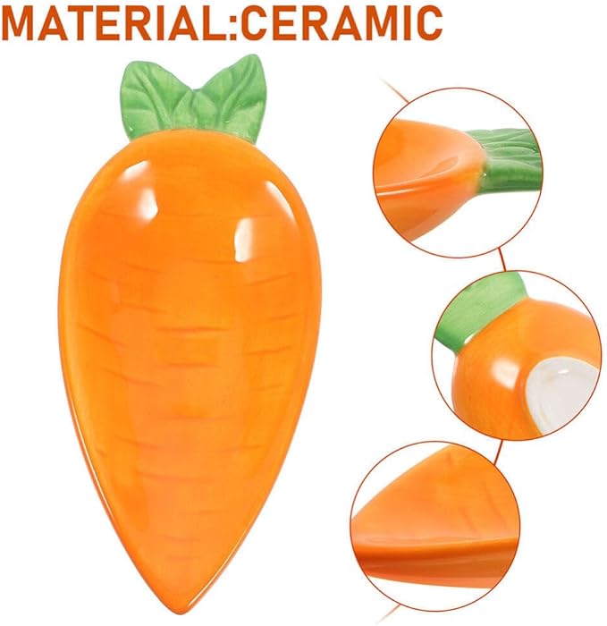 2pcs Ceramic Dishes Sauce Plates Easter Carrot Plates Tasting Dishes Ingredient for Prep Sushi Plate Digging Plate Dip Dessert Carrot Shape Bowls
