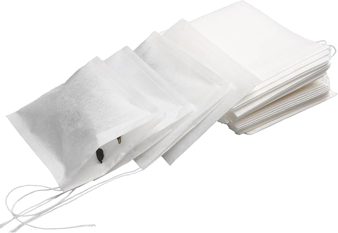 Eketirry 400pcs Tea Filter Bags for Loose Tea, Empty Tea Bags, Natural Wood Pulp Paper Material, Disposable Unbleached Tea Filter Bags with Drawstring for Loose Tea (White, 3.15 x3.94 inch)