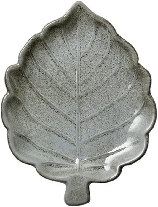 Ceramic Cutlery Salad Bowl Snack Plate Ceramic Appetizer Plate Unique Seasoning Plate Snack Plate Leaf-Shaped Small Plate Fruit Pastry Plate Small Bowl (Color : D)