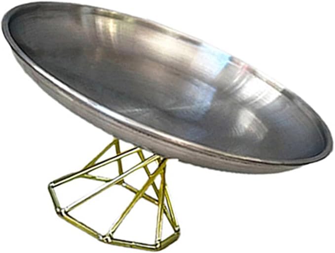 Stainless Steel Platter for Table Centerpieces Elegant Decorative Dessert Plate Practical High-Footed Food Serving Tray Birthday Party Serveware