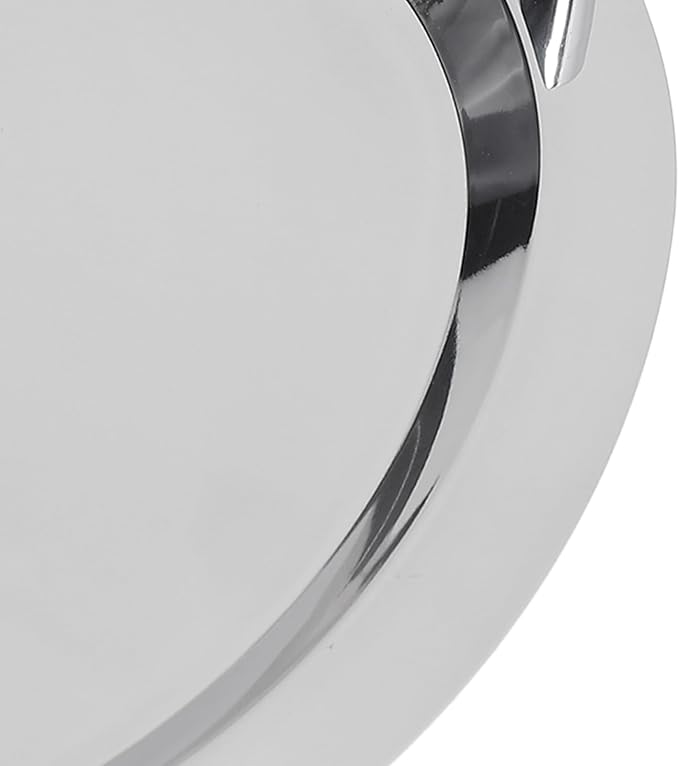 Stainless Steel Serving Tray,Mirrored Silver Tray Bright Mirror Finish Serving Tray with Handle for Hotel Restaurant Banquet Wedding - Elegant and Durable Platter (Egg Shape (Length 15.35in))