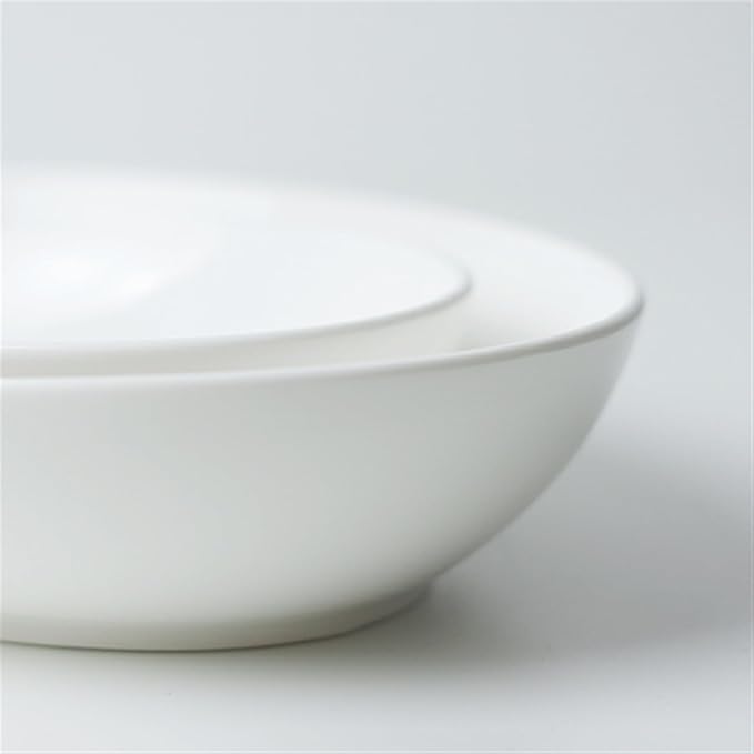 SONGCHAO Party Supplies White Oval Salad Plate Dessert Plate Deep Plate Fruit Plate Dinner Kitchen Restaurant Cafe Plate Ceramic Plate Party Plates (Color : Large)