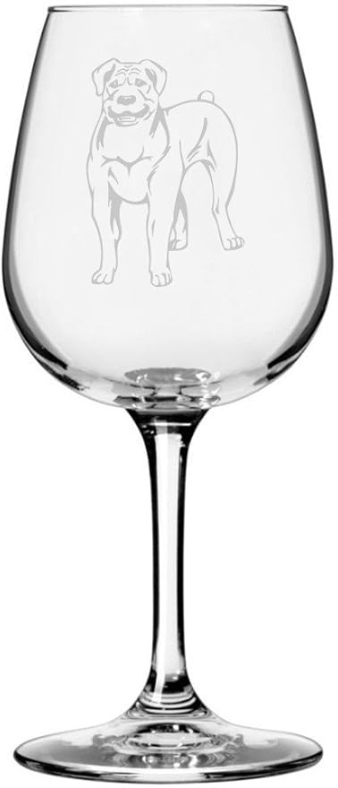 Etched Laser Art Boerboel Personalized Dog Themed Etched 12.75oz Wine Glass Custom Dog Breed Wine Glasses, Ideal for Pet Lovers, Unique Birthday Gift for Men & Women, Personalized Gift