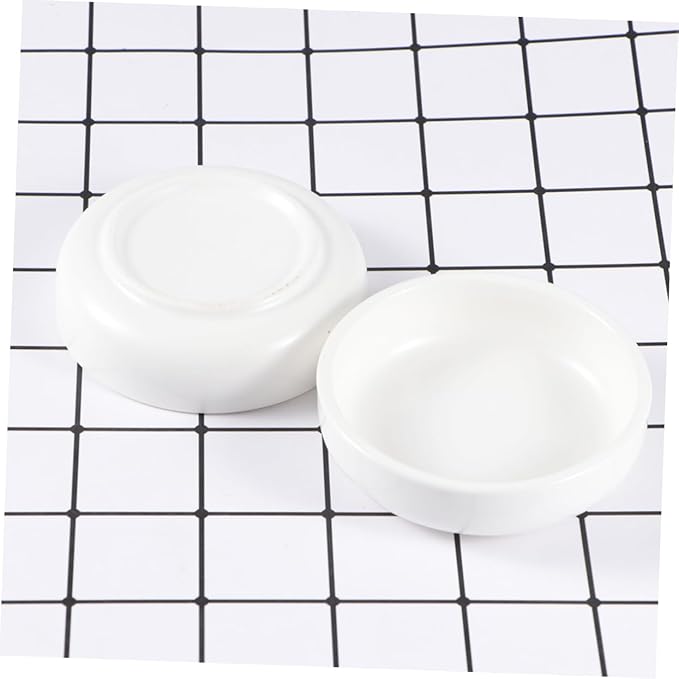 Cabilock 3pcs Ceramic Sauce Dish Matte White Stylish Seasoning Plates for Condiments Dipping Appetizers Snacks Versatile for Home and Restaurant Use