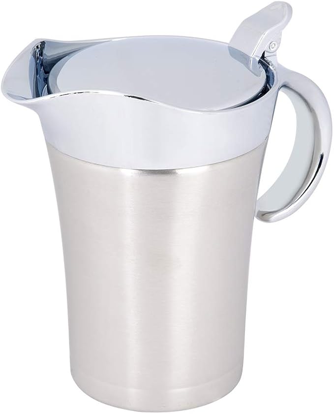 Stainless Steel Double Insulated Gravy Bowl - Sauce Jug with Hinged Lid, Ideal for Gravy or Cream (Large Size 750ml)
