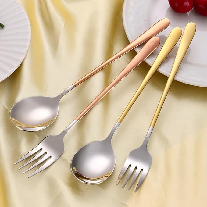 Stainless Steel Flatware serving set,Home Kitchen Eating Tableware Set,Dishwasher Safe,For Home Kitchen Restaurant Hote 1/4/6/8/10/12 Pieces 316 Stainless Steel Spoons And Forks, Household Eating Spoo