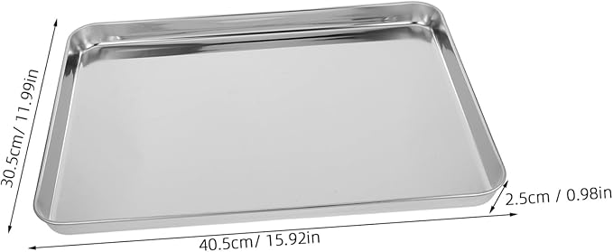 IMIKEYA Rectangular Stainless Steel Food Tray Versatile Serving Platter for Bbq Picnics and Parties and Easy to Clean