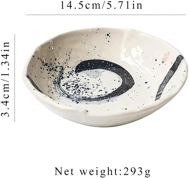 Sauce Dish Set of 2 Sauce Dish Ceramic Sauce Dipping Dish for Sushi Soy Sauce Dish Snack Dessert Appetizer Plates Japanese Style Seasoning Serving Dish (5.71x1.34in)