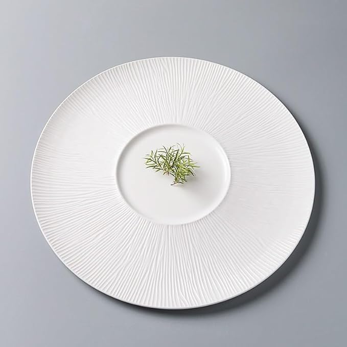 Kitchen Plates Creative Hotel Pure White Ceramic Tableware, Commercial Restaurant Soup Pasta Dish Plate, For Appetizers, Service Restaurant Plates(A)