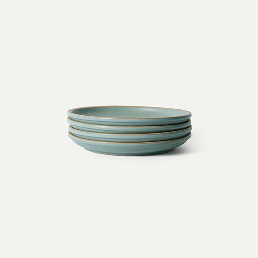 MORA Large Plates Set of 4, 10.5 inch Ceramic Pottery Dinner Plates - Microwave, Oven and Dishwasher Safe - Iris