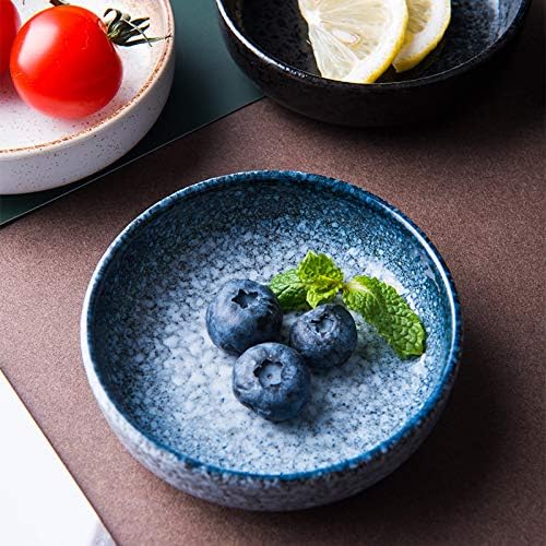 Colias Wing 3.5 Inch Japanese Style Classic Porcelain Side Dish Bowl Seasoning Dishes Soy Dipping Sauce Dishes-Set of 6-Blue