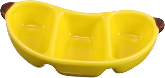 MERRYHAPY Fruit Shaped Snack Serving Dish Ceramic Banana Appetizer Plate for Decorative Dessert Bowl for Ketchup Chips for Photography and Parties
