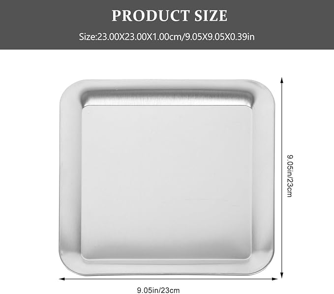 IMIKEYA Dessert Tray Smooth Edges Stainless Steel Serving Tray Elegant Fruit Storage Plate for Picnic