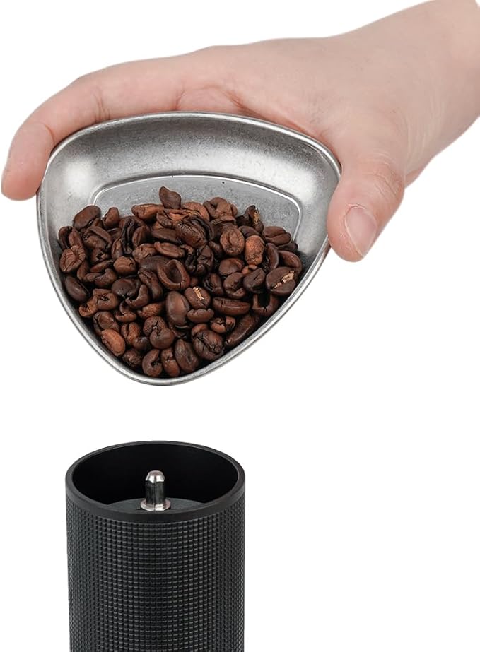 watchget Coffee Beans Dosing Cup Coffee Dosing Tray Stainless Steel Tea&Coffee Dosing Vessel Coffee Bean Display Dish Sample Tray Storage Container Single Dose Measuring Tray Triangle Shape