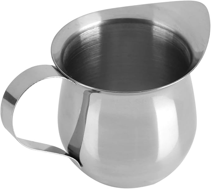 Milk Frother Cup, 240ml/8oz Creamer Pitcher, Frothing Pitcher, Stainless Steel Milk Steam Container, Steamer Cup for Espresso Coffee Latte