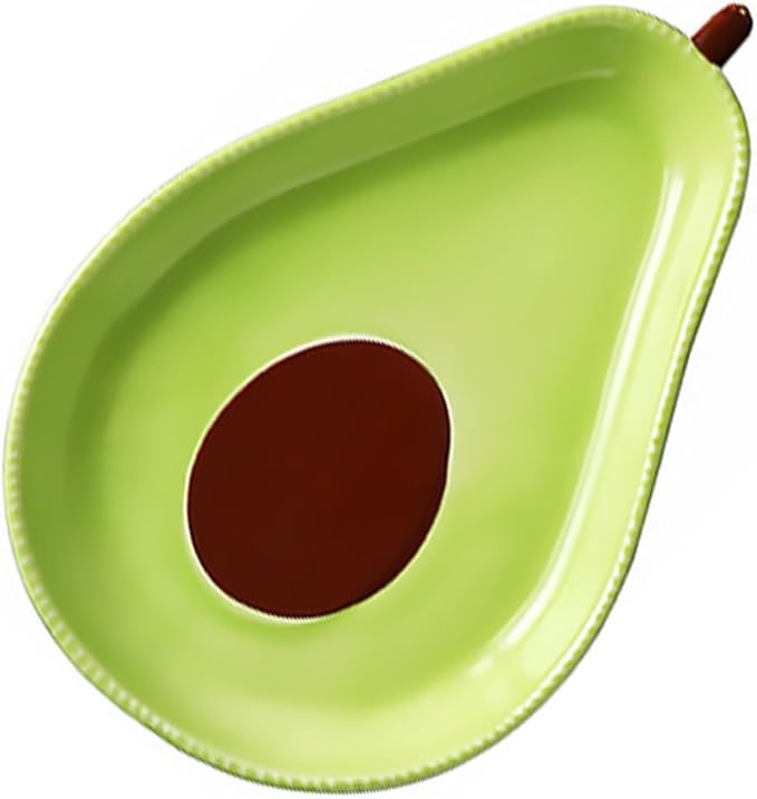 Avocado Shape Ceramic Plate Medium Creative Salad Fruit Plate Sturdy Appetizer Dessert Tableware for Snacks with Thick Design Safe Material