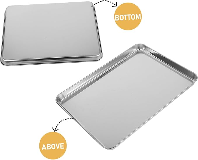 IMIKEYA Rectangular Stainless Steel Food Tray Versatile Serving Platter for Bbq Picnics and Parties and Easy to Clean