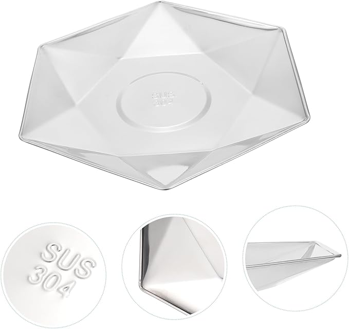 Cabilock Rhombus Shape Steel Plate Silver Plated Tray for Serving Seafood Snacks