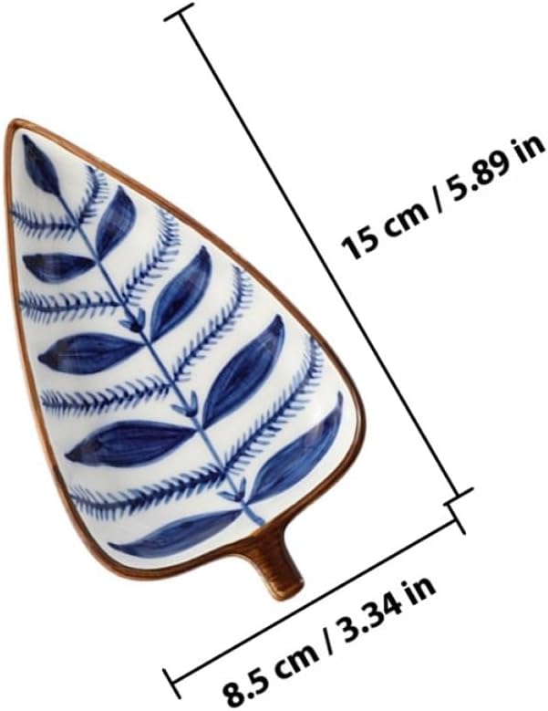 Creative Japanese Style Hand-painted Ceramic Appetizer Plates Set of 3 with Leaf, Water Grass, and Raindrop Designs – Small Serving Dishes for Sauces, Nuts, and Fruit Random Color