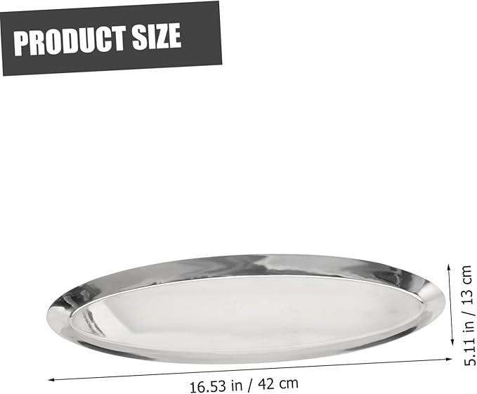 Stainless Steel Snack Tray Thicken Storage Dish for Snacks Appetizers and Towels Japanese Style Oval Plate for Home Restaurant Hotel Use