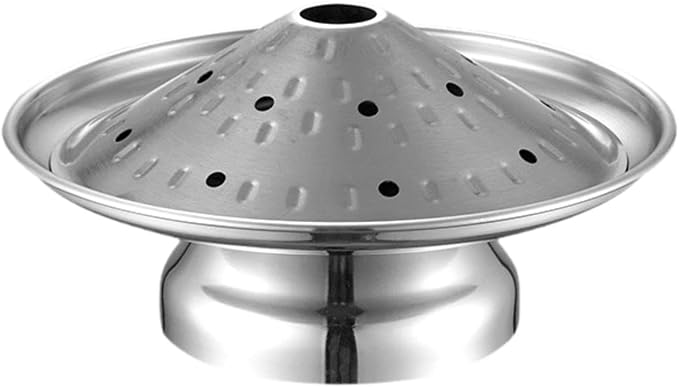 Chilled Seafood Serving Tray with Base Stand for Hot Pot, Silver