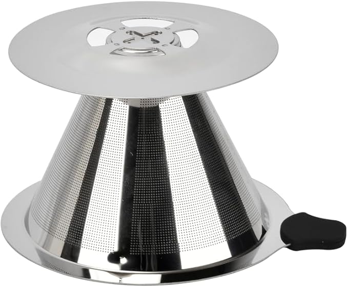 Pour Over Coffee Dripper, Stainless Steel Filter, Easy to Clean Paperless Pour Over Coffee Maker, Reusable Filter for 1-2 Cup