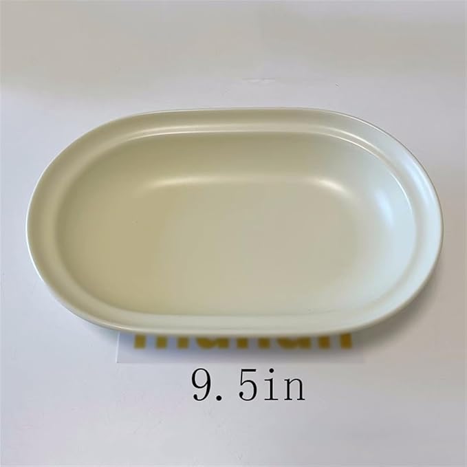 SONGCHAO Party Supplies Solid Color Ceramic Dinner Plate Oval Salad Plate Home Breakfast Plate Dessert Plate Restaurant Ceramic Plate Party Plates (Color : A, Size : Large)
