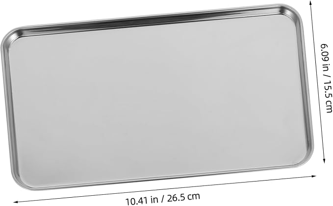 Rectangular Stainless Steel Serving Tray Practical Food Plate for Restaurants and Hotels Silver Non-Slip Design for Catering and Buffet