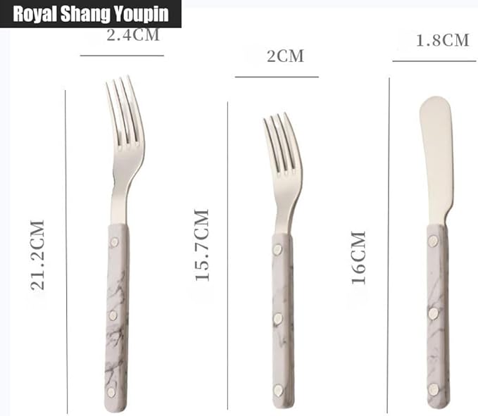 ABS Rivet Handle Marble Pattern Handle Kitchen Stainless Steel Silverware Tableware Flatware Cutlery Knives Forks Spoons Set,Butter Knife Dessert Spoon Fork (Pink,5 pieces)