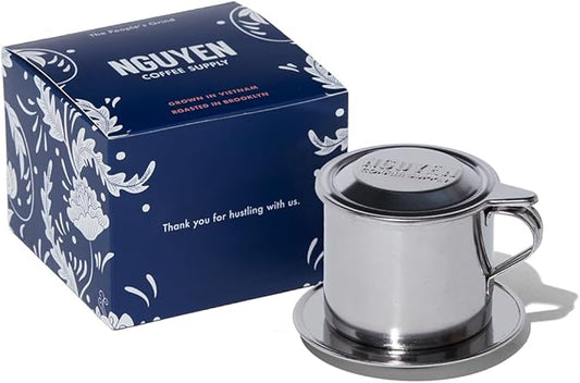 Nguyen Coffee Supply - Original Phin Filter: Stainless Steel 4oz Chamber 3.25 inch plate Diameter, Perfect Cup of Phin Drip Coffee in 5 minutes [4 oz]