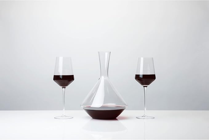 Viski Raye Angled Bordeaux Wine Glasses and Decanter Gift Set, Elegant and Modern Crystal Glassware, Home Bar, Dinner Party, Wedding Gifts, Hosting Essentials, 16 oz & 30 oz, Set of 3