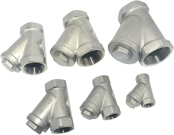 Strainer Mesh Filter Valve,800WOG Y-Spring NPT Female Check Valve,Stainless Steel SS316 CF8M (1/2")