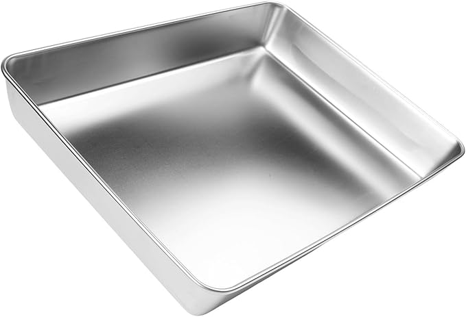 Stainless Steel Serving Tray with Deep Edges, Rectangular Food Platter for Kitchen, Camping, Picnics, School Cafeteria, Dishwasher Safe, Silver(40 * 35 * 5.5)