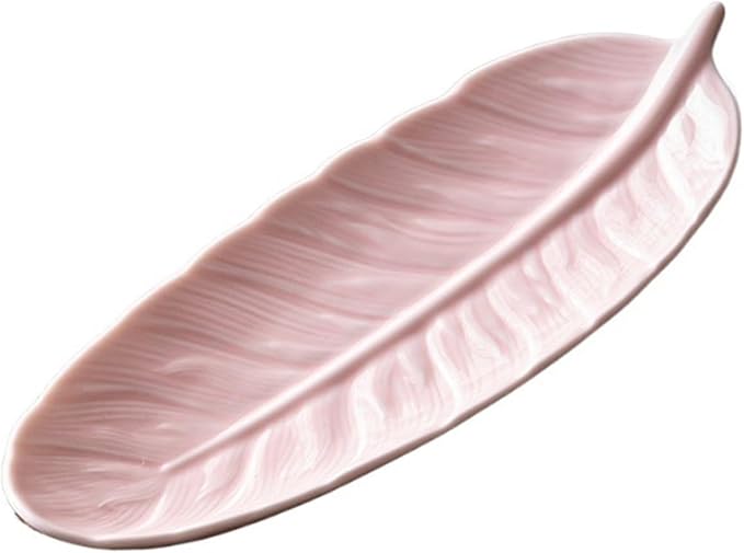 Sauce Dish Creative Feather Snack Plate Ceramic Snacks Dessert Plate Household Nuts Fruit Plate Restaurant Snack Plate Snack Plate(4)