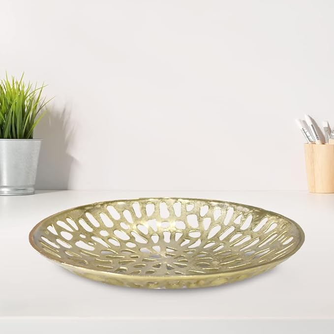 BBH Home's Handmade Gold Novelty Shaped Aluminium Tray 5.51 x 5.51 x 1.37 AMBBVK063AB2020