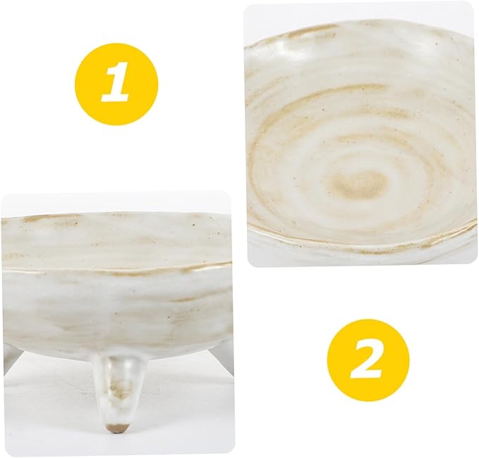 Three-Legged Sauce Dish Set Handmade Japanese Style Appetizer Plate Rustic Ceramic Condiment Holder for Sushi and Dipping Sauces