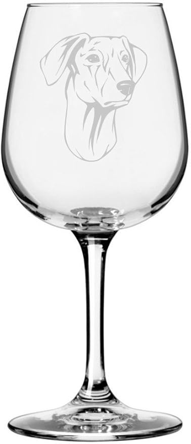 Etched Laser Art Personalized Dog Themed Etched Wine Glass - Custom Dog Breed Wine Glasses, Ideal for Pet Lovers, Unique Birthday Gift for Men & Women, Personalized Gift - Sloughi, 12.75 oz