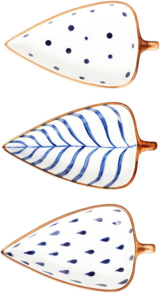 ABOOFAN 3pcs Ceramic Sauce Dipping Dishes for Seasonings Appetizers and Snacks Random Styles Smooth Texture Kitchen Serving Plates for Home and Restaurant Use